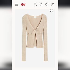 H&M Rib-knit knot-detail top